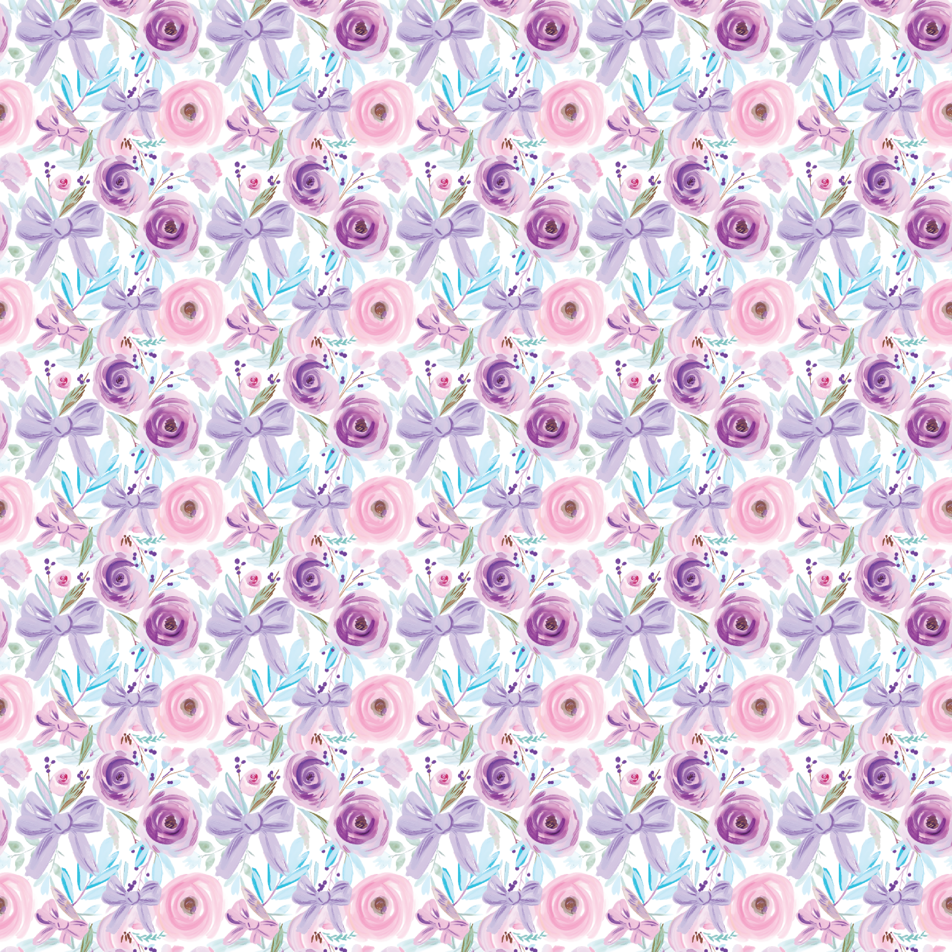 P1234 | Purple Floral & Bows Pattern Acrylic Sheets - CMB Pattern Acrylic